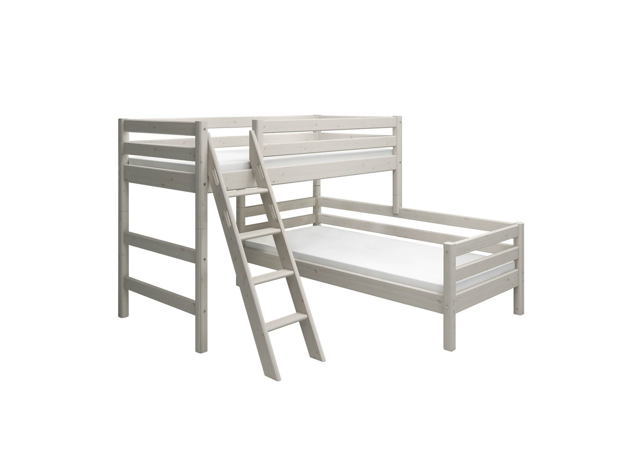 FLEXA Semi-high bed w. slanting ladder