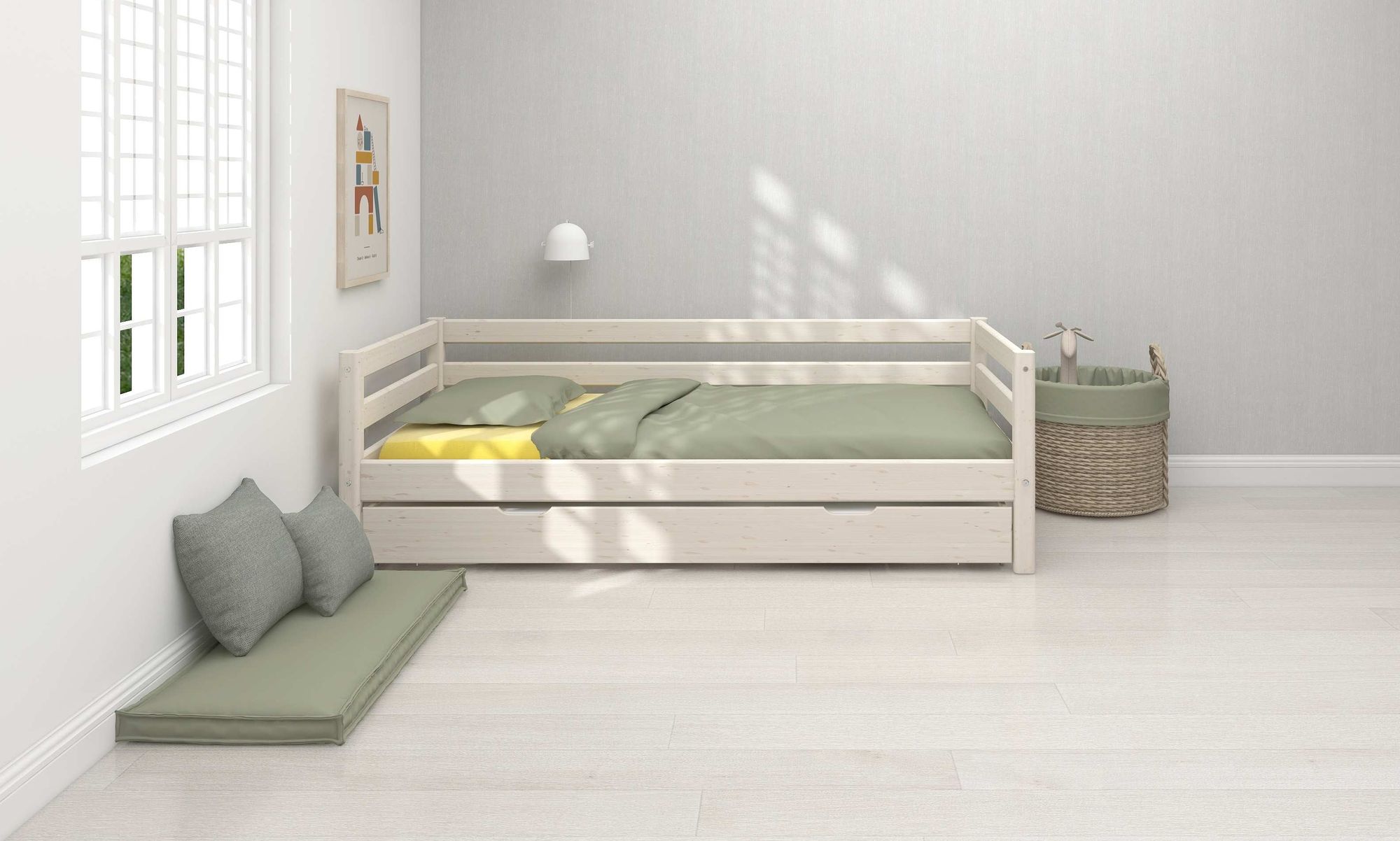 FLEXA Single bed with pull-out bed