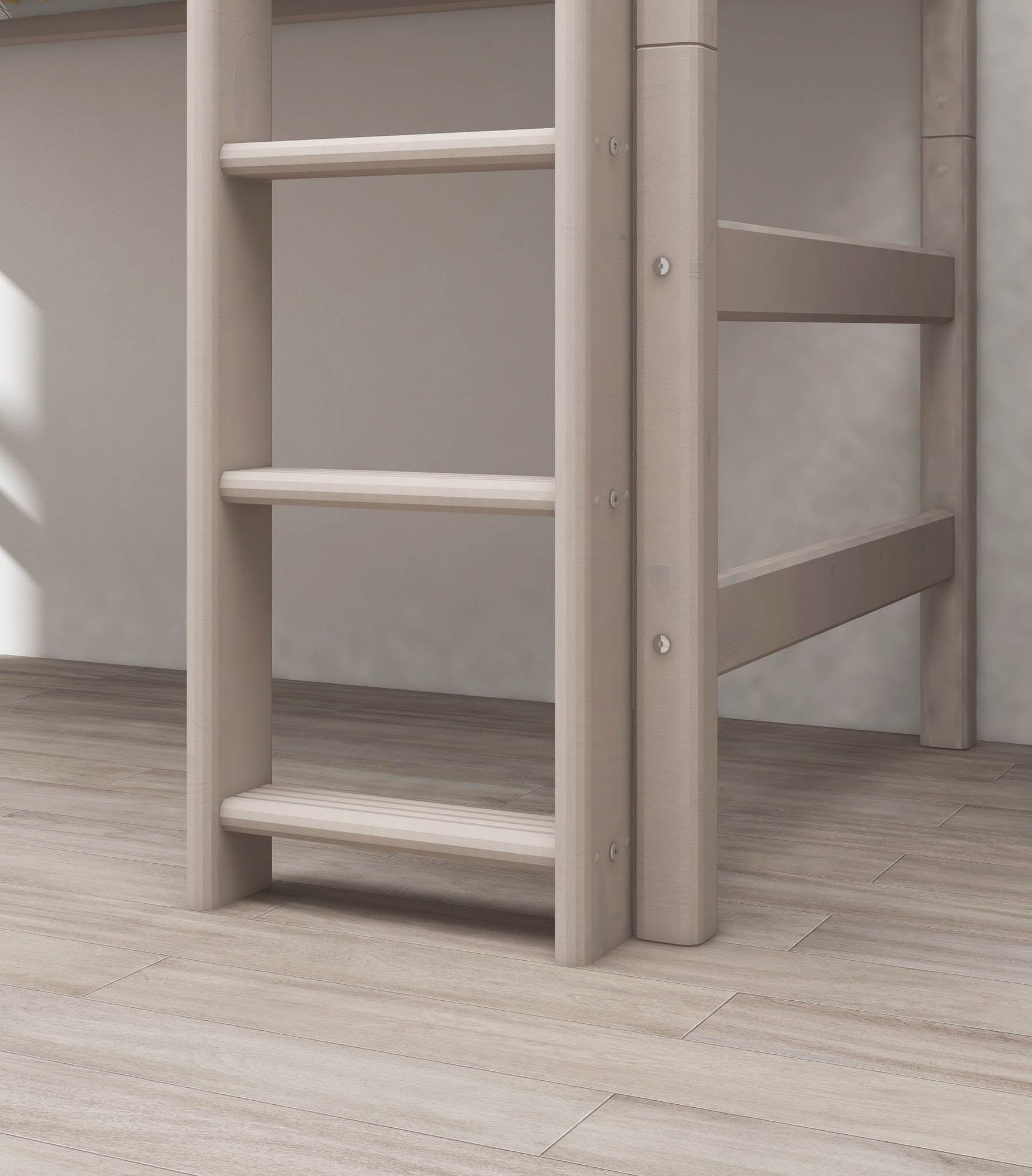 FLEXA Semi-high bed w. straight ladder