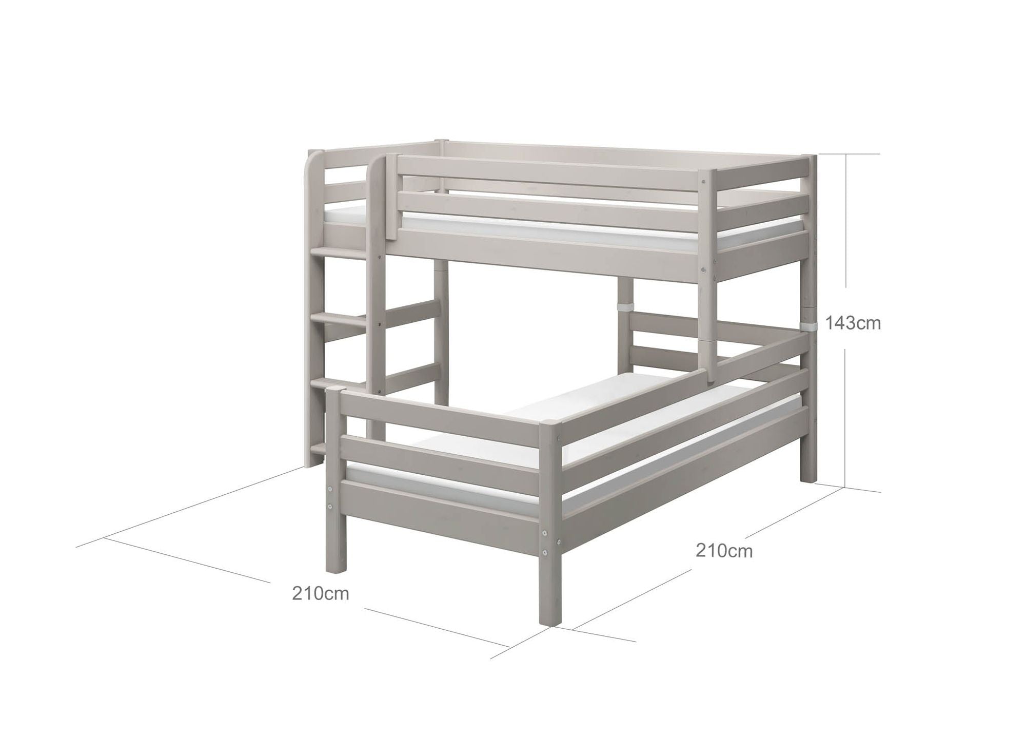 FLEXA Semi-high bed w. straight ladder