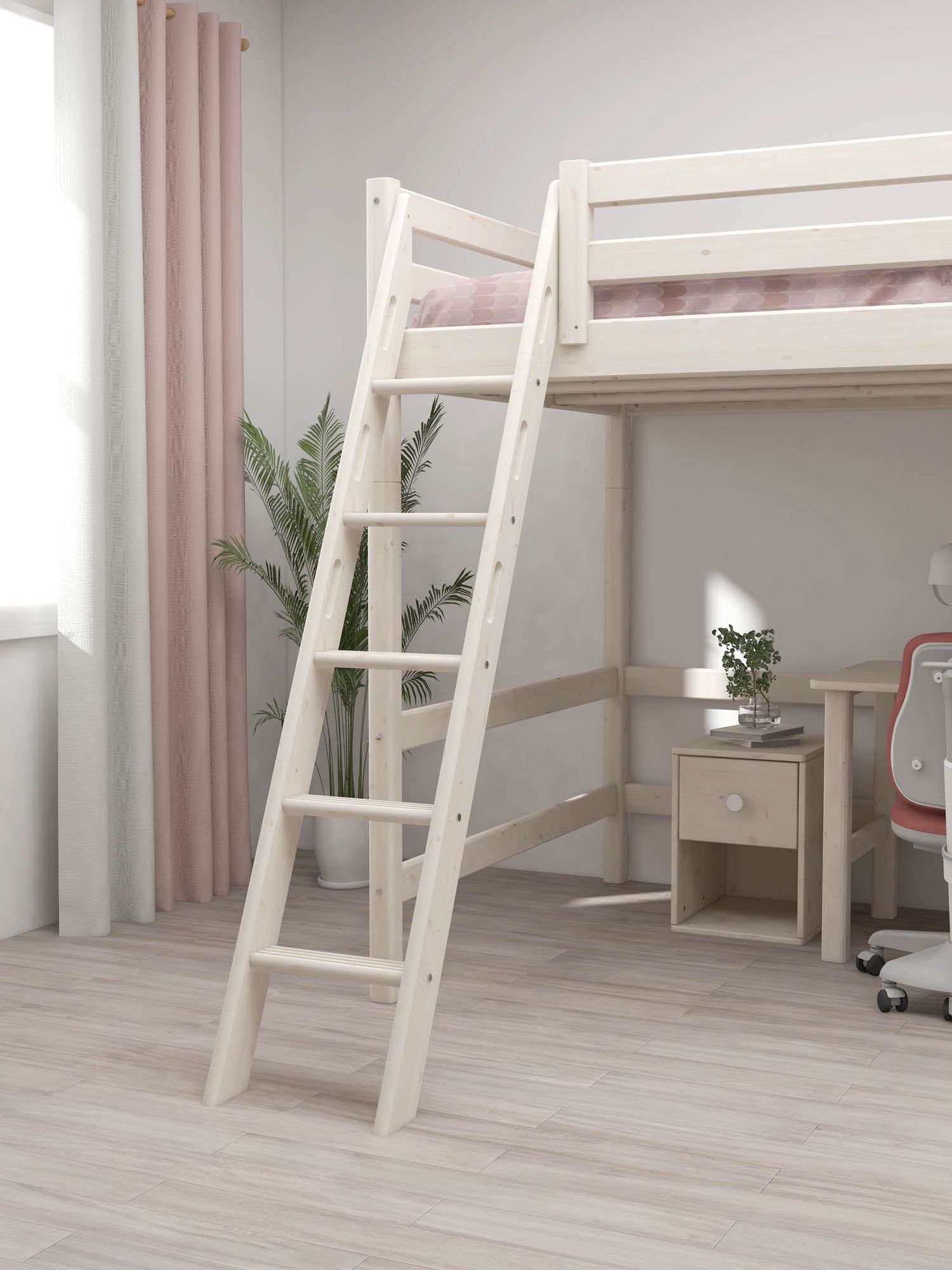 FLEXA High bed with slanting ladder