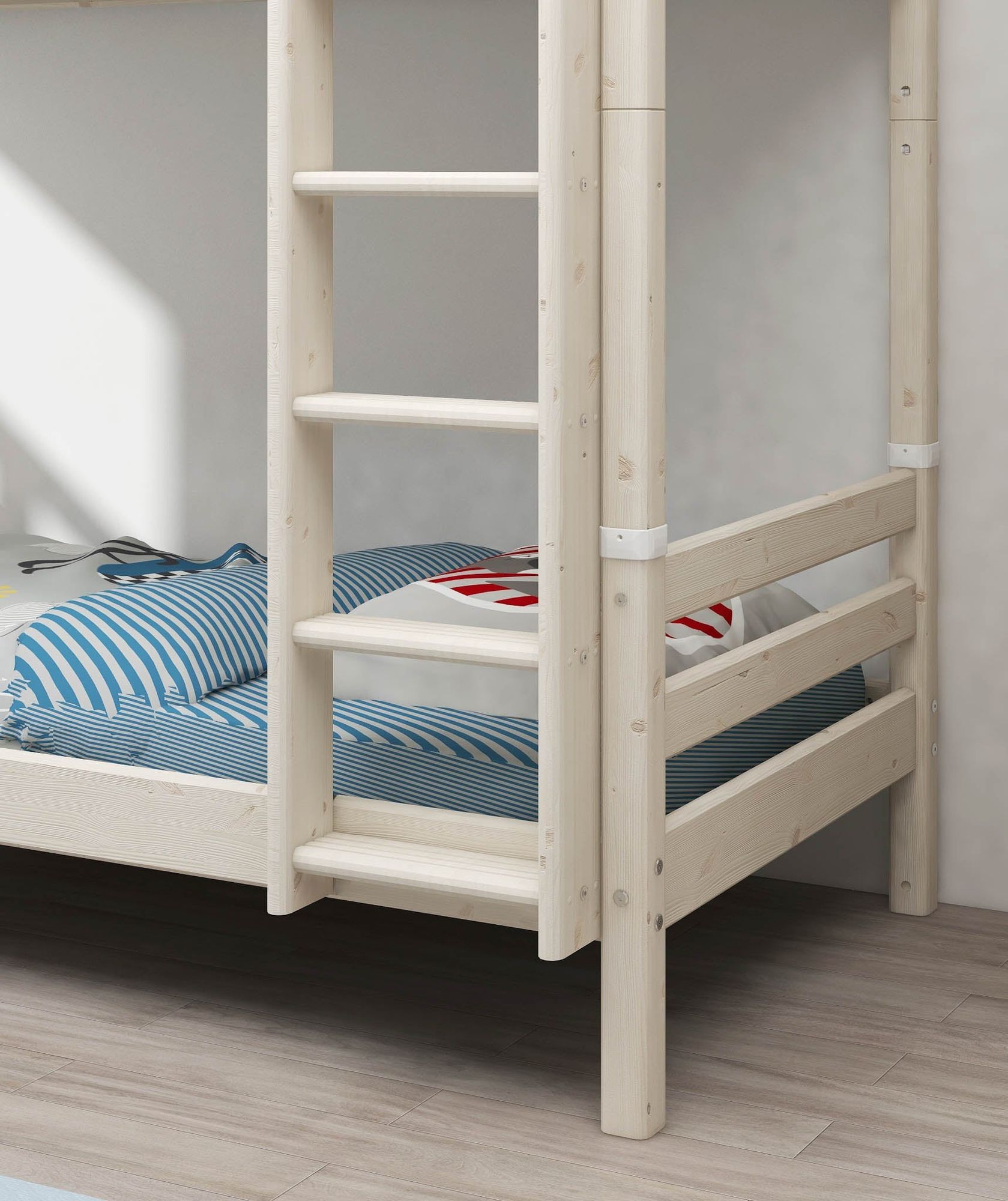 FLEXA Bunk bed w. extra height and straight ladder