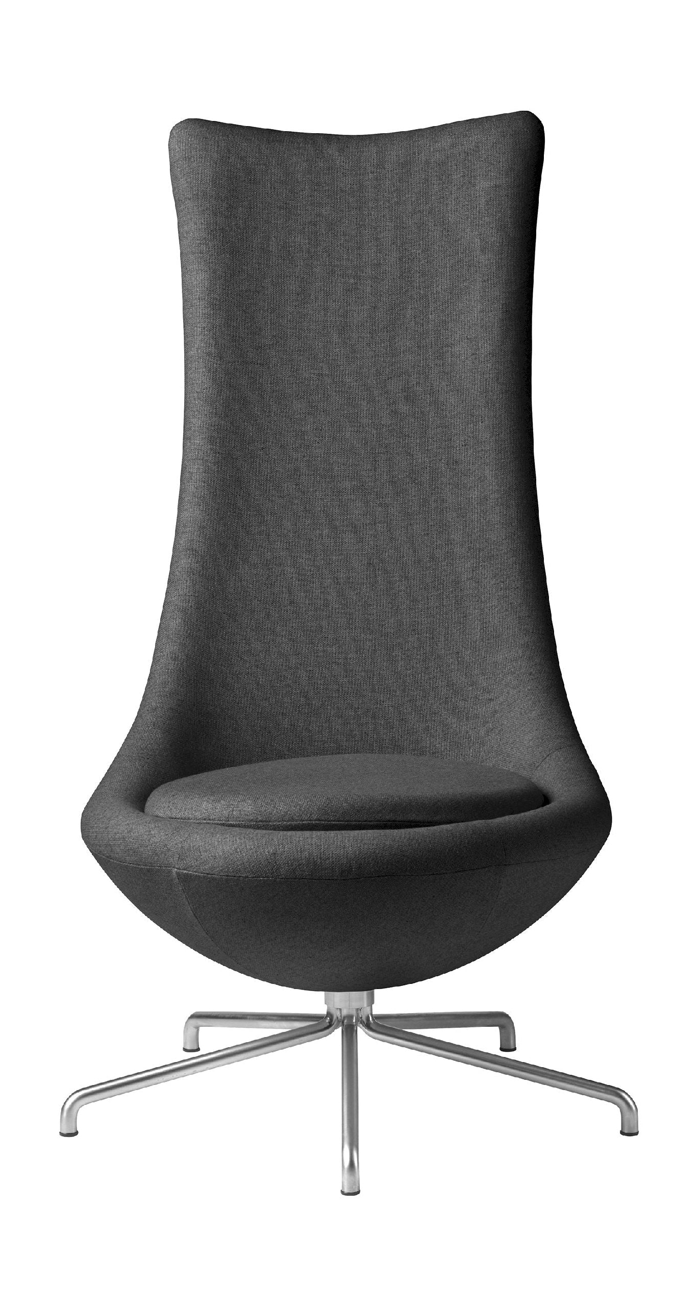 [product_category]-Fdb Møbler L41 Bellamie Lounge Chair With Swivel, Dark Grey/Metal-FDB Møbler-5715054008630-L414211410102-FDB-1