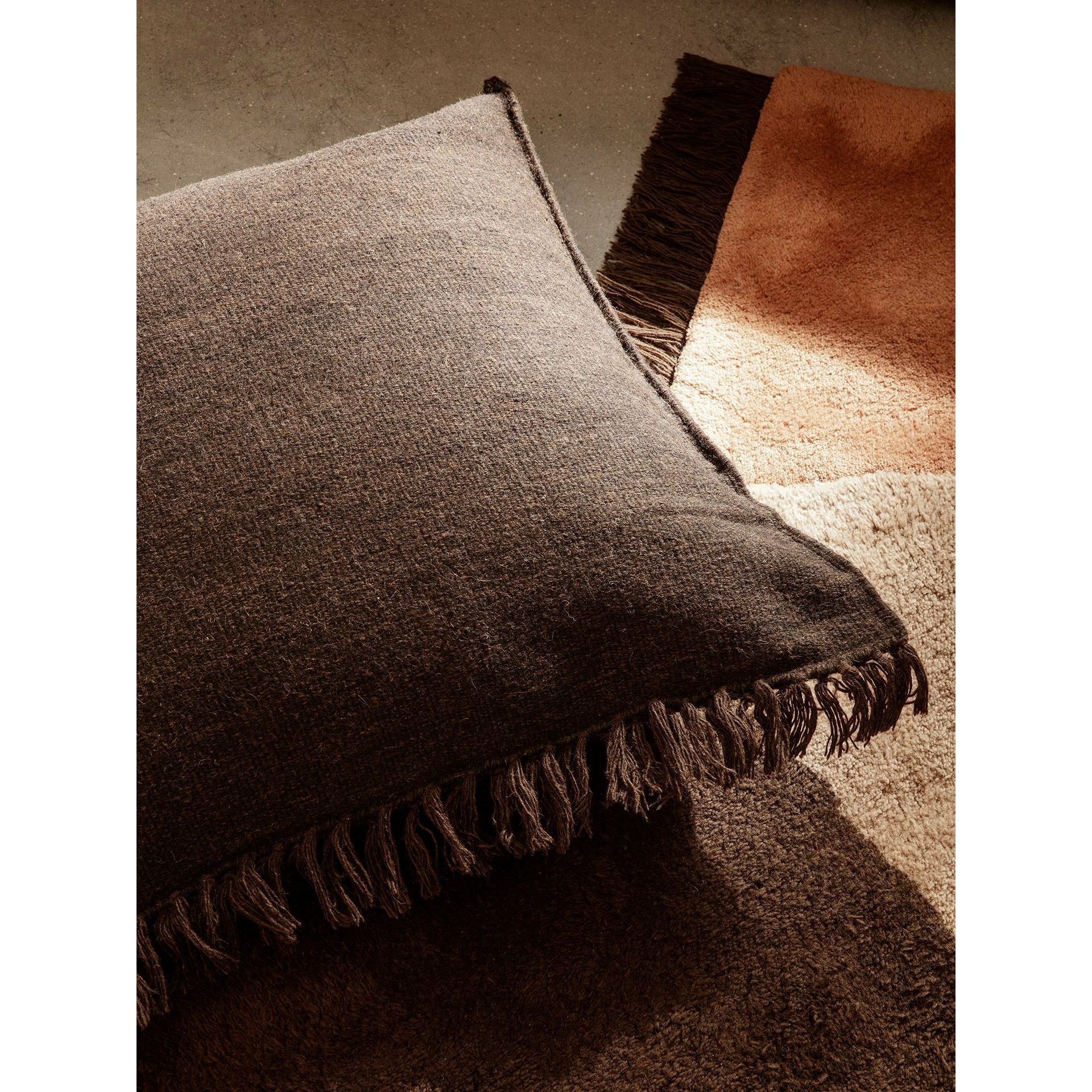 [product_category]-Ferm Living Kelim Fringe Cushion Large, Dark Melange-Ferm Living-5704723264095-1104263443-FER-3