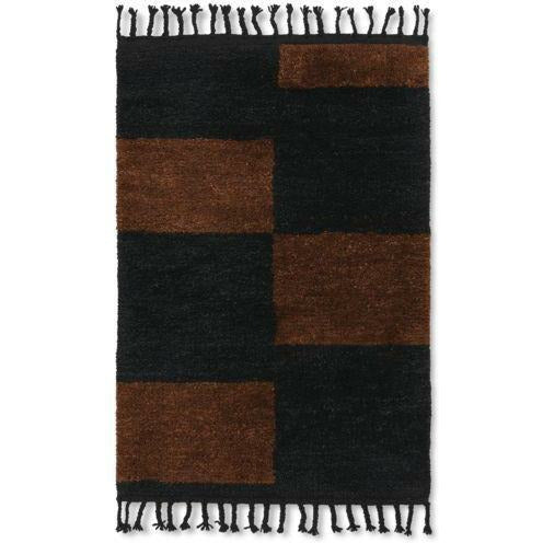 [product_category]-Ferm Living Mara Hand Knotted Carpet 120x180 Cm, Black/Chocolate-Ferm Living-5704723279143-1104264948-FER-1