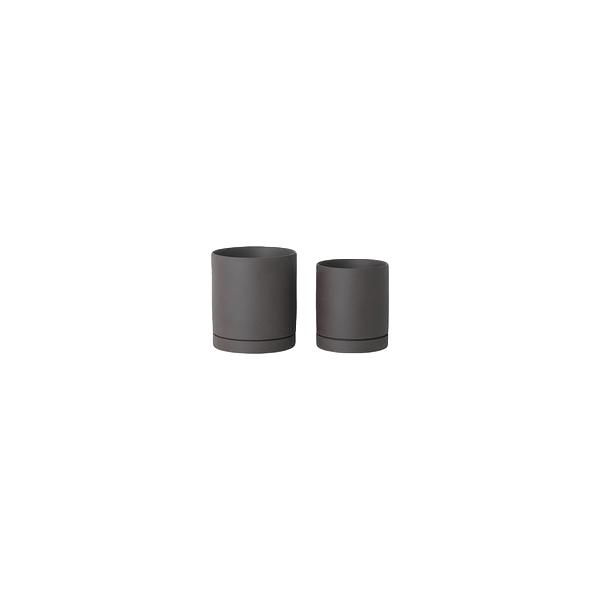 [product_category]-Ferm Living Sekki Planter Coal, ø14cm-Ferm Living-5704723016700-5468-FER-2