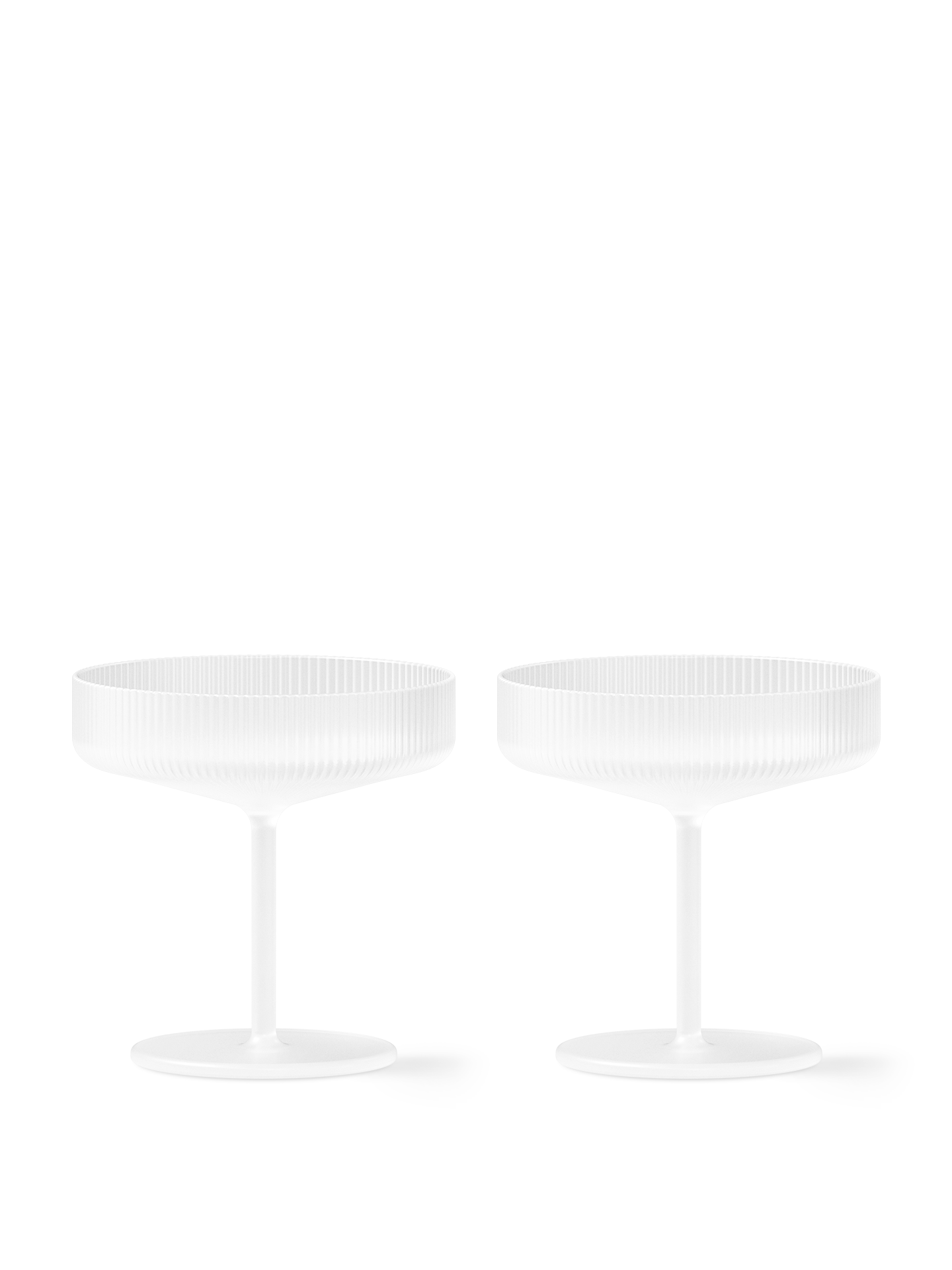 Ferm Living Ripple Champagne Saucers Set Of 2 Frosted