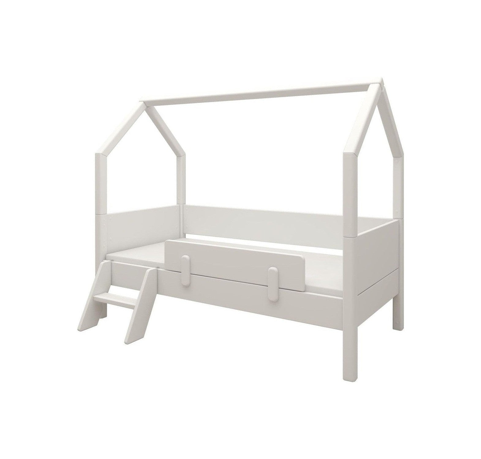 FLEXA Junior Bed with House Frame, Safety Rail and Ladder