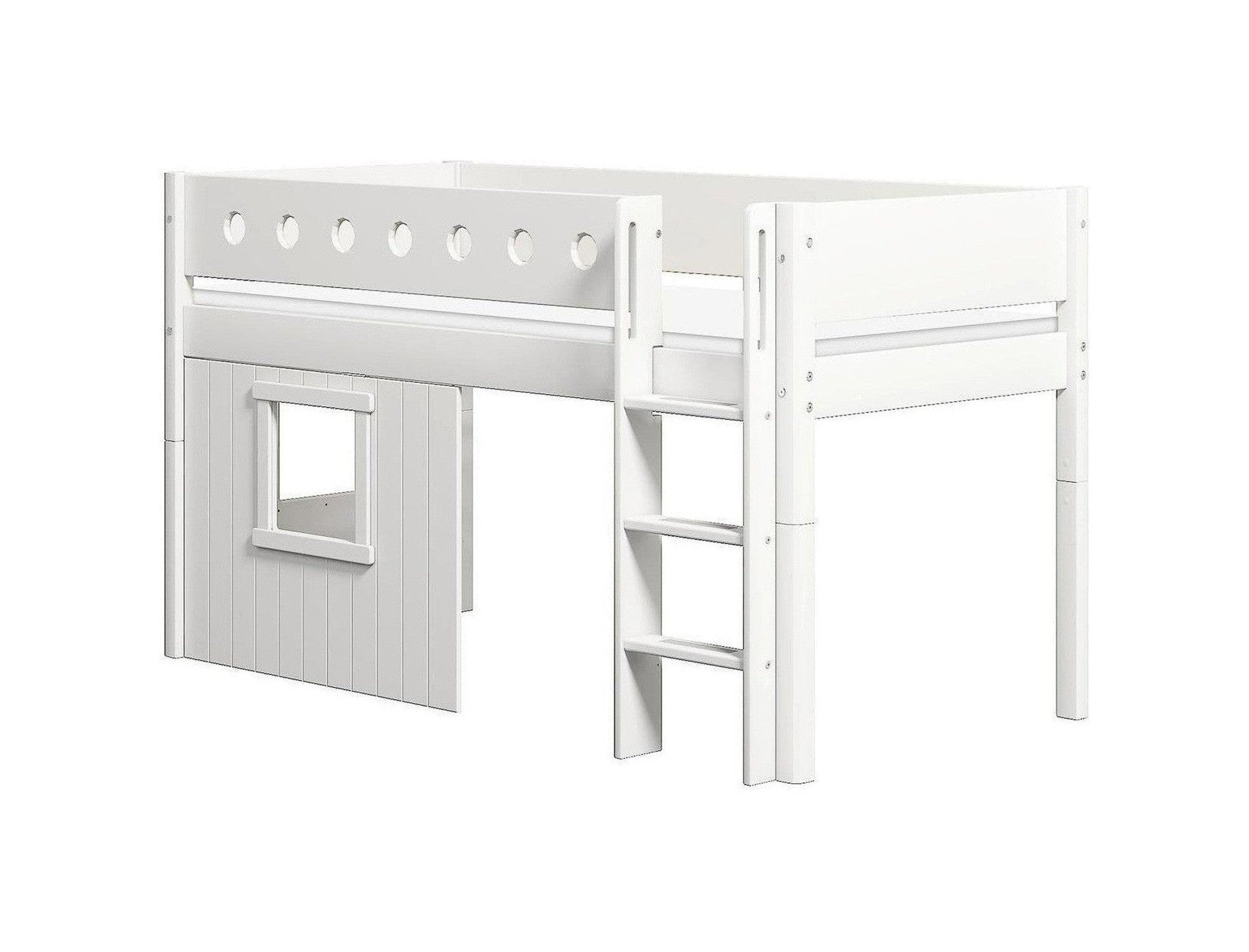 [product_category]-FLEXA Mid-high bed, str. ladder & Treehouse Bed Fronts, white frame-FLEXA-5706459145501-90-10974-40-FLE-1