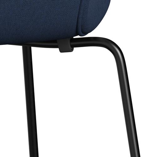 [product_category]-Fritz Hansen 3107 Chair Full Upholstery, Black/Christianshavn Dark Blue-Fritz Hansen-3107FU-CH1155-DRBL-FRI-7