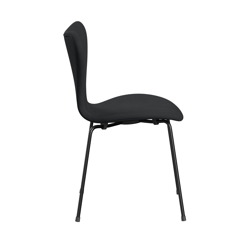 [product_category]-Fritz Hansen 3107 Chair Full Upholstery, Black/Christianshavn Dark Grey-Fritz Hansen-3107FU-CH1174-DRBL-FRI-3