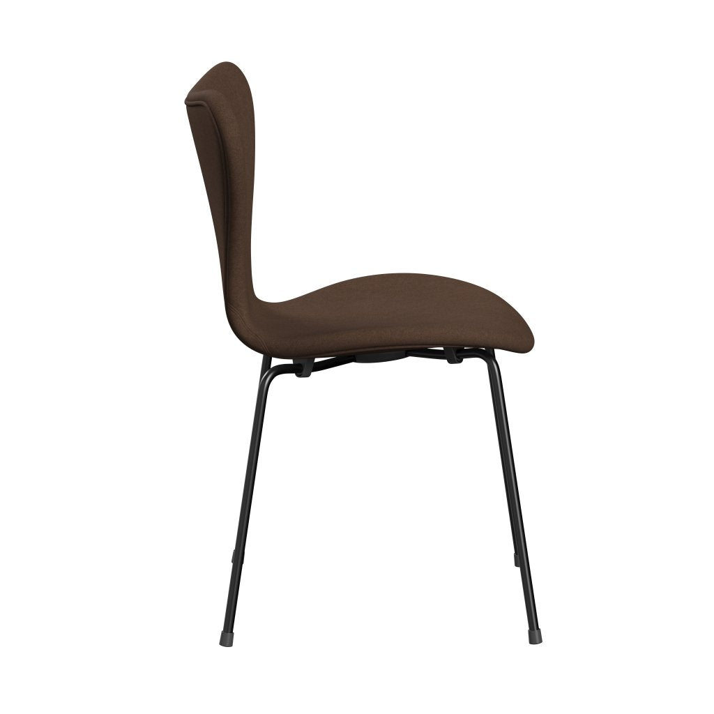 [product_category]-Fritz Hansen 3107 Chair Full Upholstery, Black/Divina Dark Brown (Div356)-Fritz Hansen-3107FU-DIV356-DRBL-FRI-3