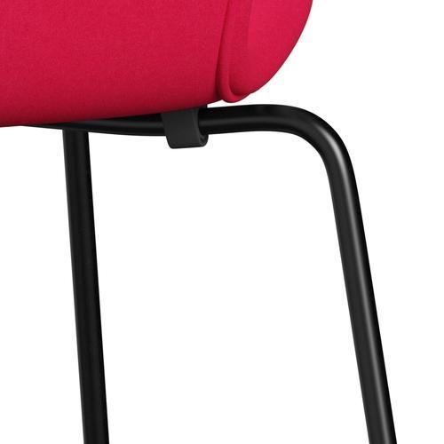 [product_category]-Fritz Hansen 3107 Chair Full Upholstery, Black/Divina Lipstick Pink-Fritz Hansen-3107FU-DIV626-DRBL-FRI-7