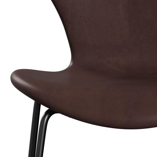 [product_category]-Fritz Hansen 3107 Chair Full Upholstery, Black/Embrace Chocolate-Fritz Hansen-3107FU-SECHOC-DRBL-FRI-6