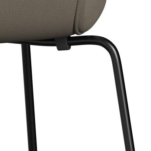 [product_category]-Fritz Hansen 3107 Chair Full Upholstery, Black/Fame Beige (F61003)-Fritz Hansen-3107FU-F61003-DRBL-FRI-7