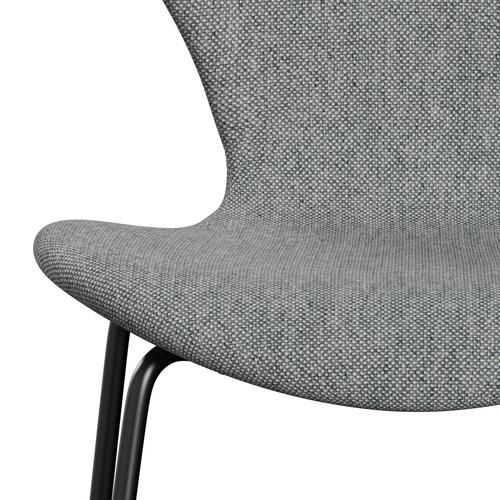 [product_category]-Fritz Hansen 3107 Chair Full Upholstery, Black/Hallingdal White Grey-Fritz Hansen-3107FU-HAL116-DRBL-FRI-6