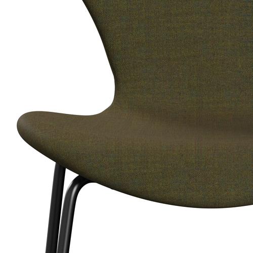 [product_category]-Fritz Hansen 3107 Chair Full Upholstery, Black/Remix Army Green-Fritz Hansen-3107FU-REM842-DRBL-FRI-6