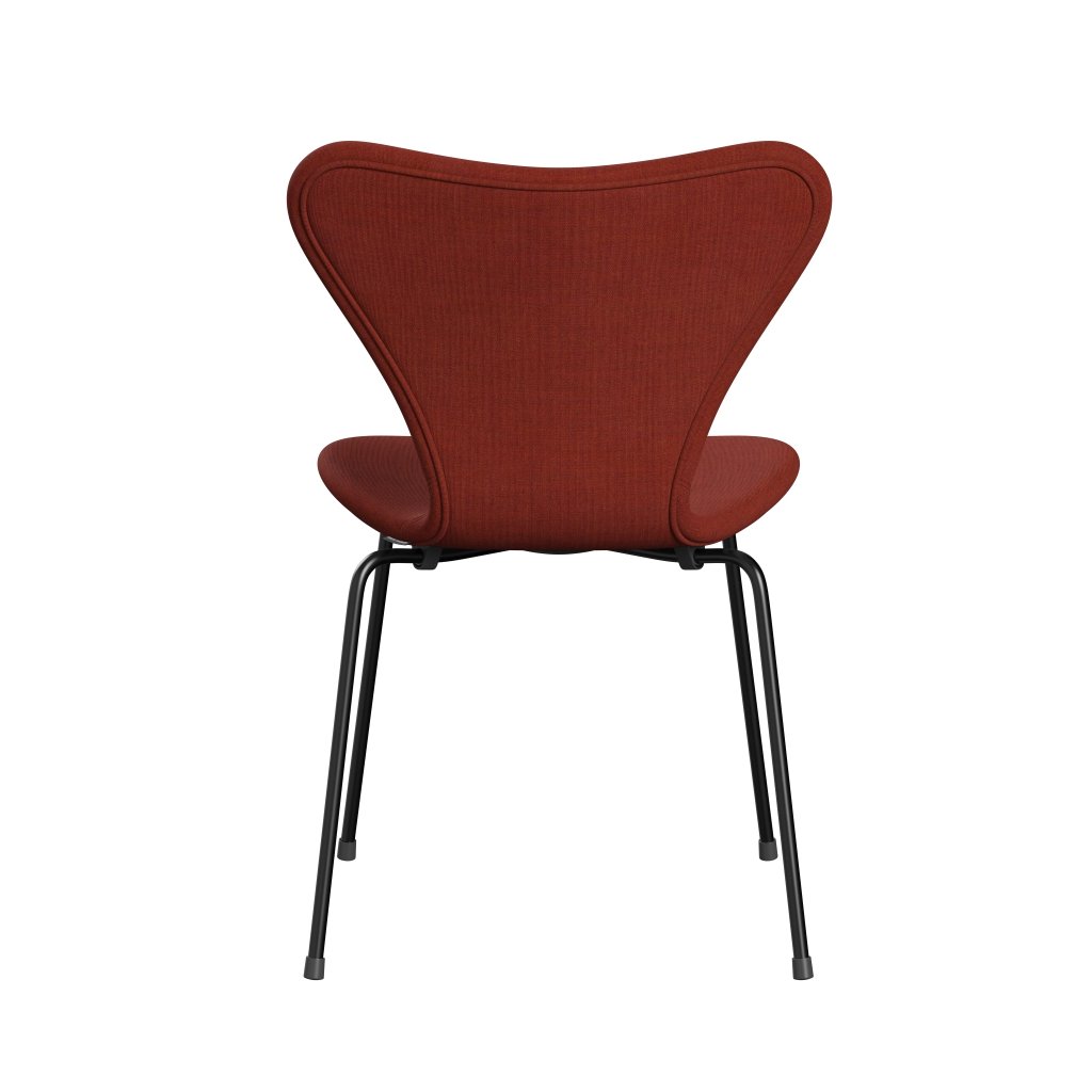 [product_category]-Fritz Hansen 3107 Chair Full Upholstery, Black/Remix Terracotta-Fritz Hansen-3107FU-REM653-DRBL-FRI-4