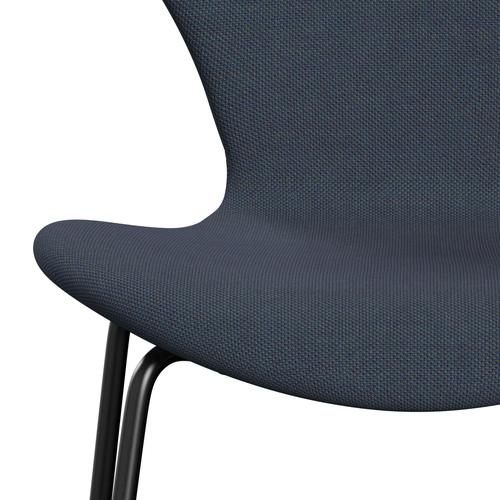 [product_category]-Fritz Hansen 3107 Chair Full Upholstery, Black/Steelcut Trio Olive Green/Turquoise-Fritz Hansen-3107FU-STR883-DRBL-FRI-6