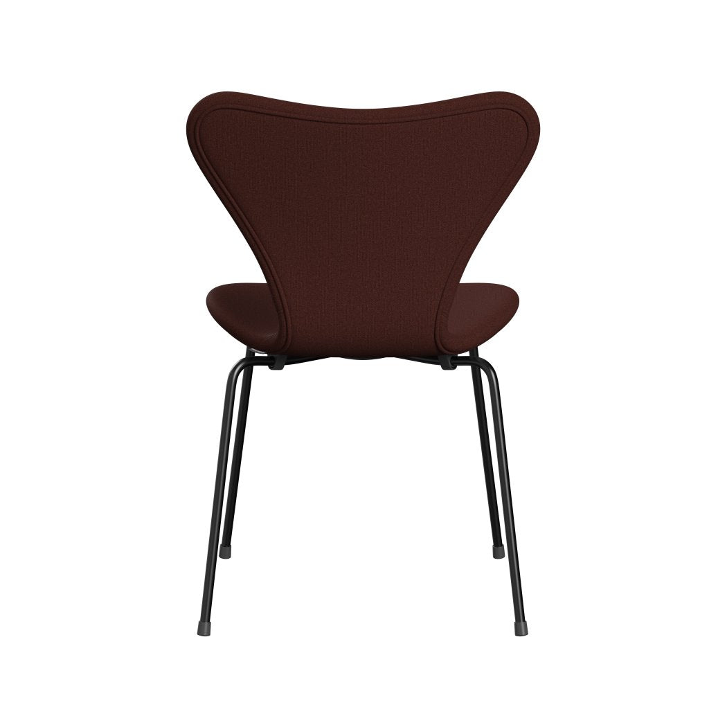 [product_category]-Fritz Hansen 3107 Chair Full Upholstery, Black/Tonus Warm Brown (Ton374)-Fritz Hansen-3107FU-TON374-DRBL-FRI-4