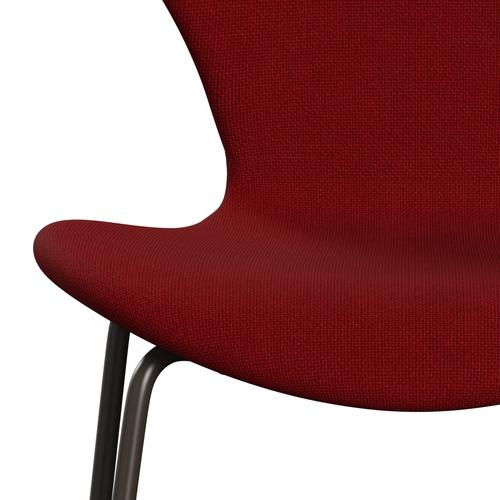 [product_category]-Fritz Hansen 3107 Chair Full Upholstery, Brown Bronze/Hallingdal Red (Hal657)-Fritz Hansen-3107FU-HAL657-DBPC-FRI-6