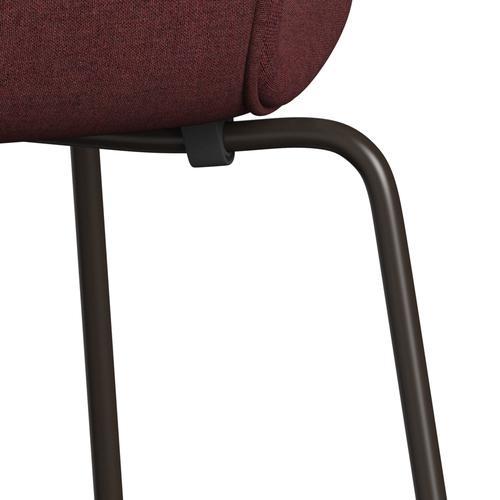 [product_category]-Fritz Hansen 3107 Chair Full Upholstery, Brown Bronze/Remix Wine Red-Fritz Hansen-3107FU-REM662-DBPC-FRI-7