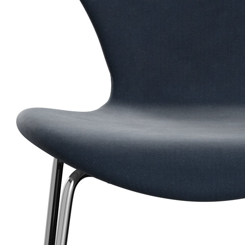 [product_category]-Fritz Hansen 3107 Chair Full Upholstery, Chrome/Belfast Velvet Grey Blue-Fritz Hansen-3107FU-BEL143-CST-FRI-6