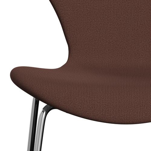 [product_category]-Fritz Hansen 3107 Chair Full Upholstery, Chrome/Capture Brown/Light Pink-Fritz Hansen-3107FU-CP7301-CST-FRI-6