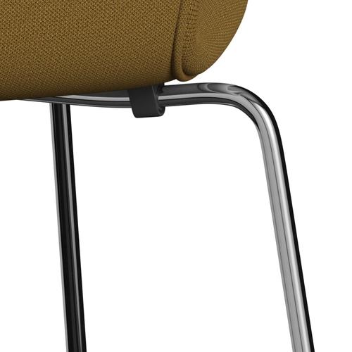 [product_category]-Fritz Hansen 3107 Chair Full Upholstery, Chrome/Capture Mustard Dark-Fritz Hansen-3107FU-CP6401-CST-FRI-7