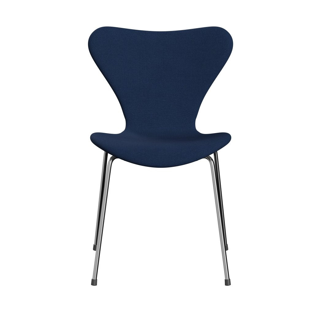 [product_category]-Fritz Hansen 3107 Chair Full Upholstery, Chrome/Christianshavn Blue Uni-Fritz Hansen-3107FU-CH1153-CST-FRI-1