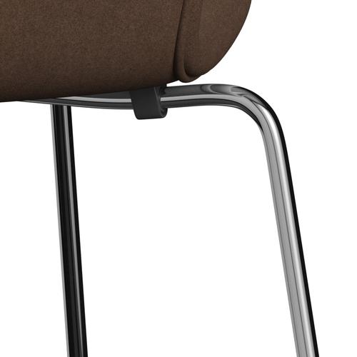 [product_category]-Fritz Hansen 3107 Chair Full Upholstery, Chrome/Divina Dark Brown (Div356)-Fritz Hansen-3107FU-DIV356-CST-FRI-7