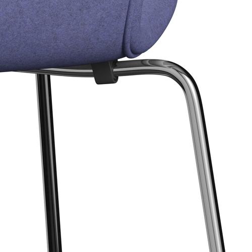 [product_category]-Fritz Hansen 3107 Chair Full Upholstery, Chrome/Divina Melange Violet Light-Fritz Hansen-3107FU-DIM647-CST-FRI-7