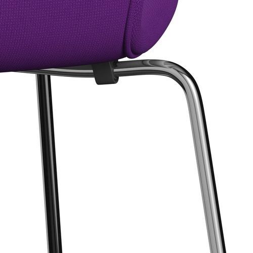 [product_category]-Fritz Hansen 3107 Chair Full Upholstery, Chrome/Fame Violet-Fritz Hansen-3107FU-F65084-CST-FRI-7