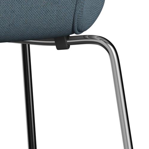 [product_category]-Fritz Hansen 3107 Chair Full Upholstery, Chrome/Re Wool Natural/Light Blue-Fritz Hansen-3107FU-REW768-CST-FRI-7