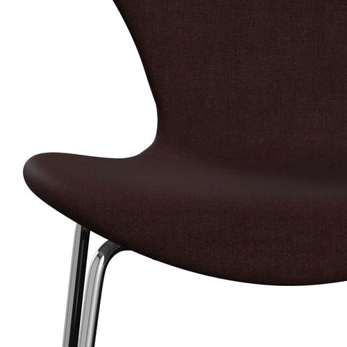 [product_category]-Fritz Hansen 3107 Chair Full Upholstery, Chrome/Remix Aubergine (Rem373)-Fritz Hansen-3107FU-REM373-CST-FRI-6