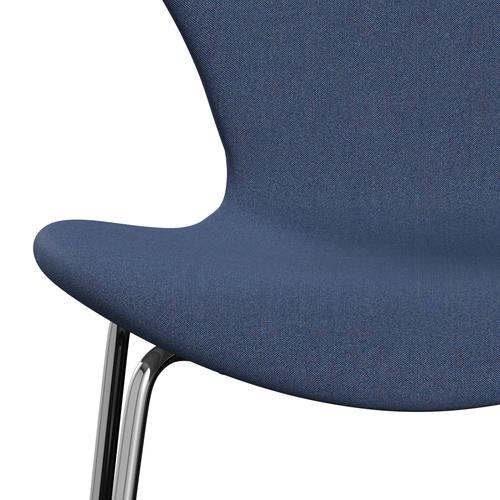 [product_category]-Fritz Hansen 3107 Chair Full Upholstery, Chrome/Remix Blue (Rem743)-Fritz Hansen-3107FU-REM743-CST-FRI-6