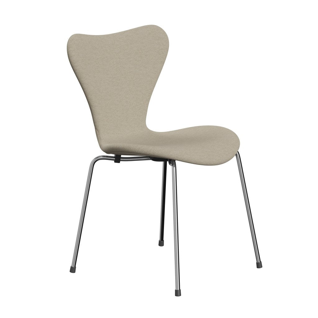 [product_category]-Fritz Hansen 3107 Chair Full Upholstery, Chrome/Sunniva 2 Light Beige-Fritz Hansen-3107FU-SV233-CST-FRI-2