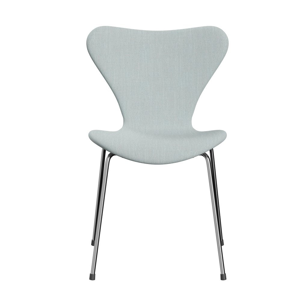 [product_category]-Fritz Hansen 3107 Chair Full Upholstery, Chrome/Sunniva 2 White/Light Blue-Fritz Hansen-3107FU-SV723-CST-FRI-1