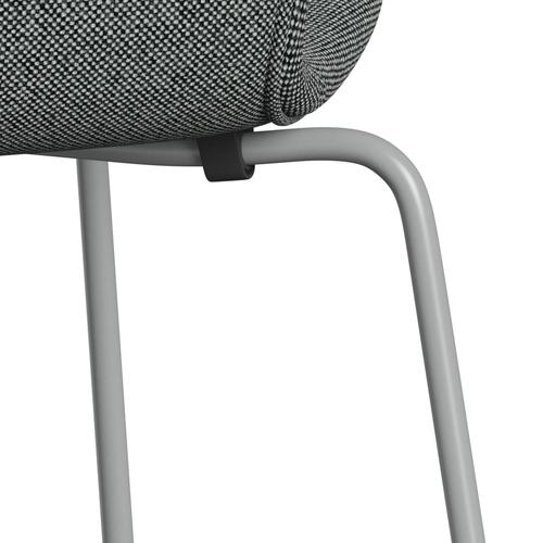 [product_category]-Fritz Hansen 3107 Chair Full Upholstery, Nine Grey/Hallingdal White Black-Fritz Hansen-3107FU-HAL166-DRNIGR-FRI-7