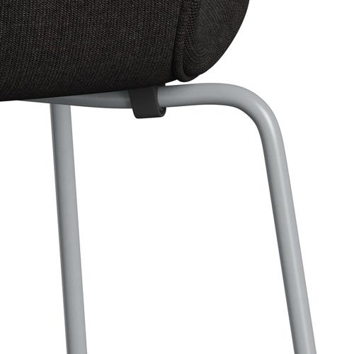 [product_category]-Fritz Hansen 3107 Chair Full Upholstery, Silver Grey/Canvas Black-Fritz Hansen-3107FU-CA0174-SIGREY-FRI-7