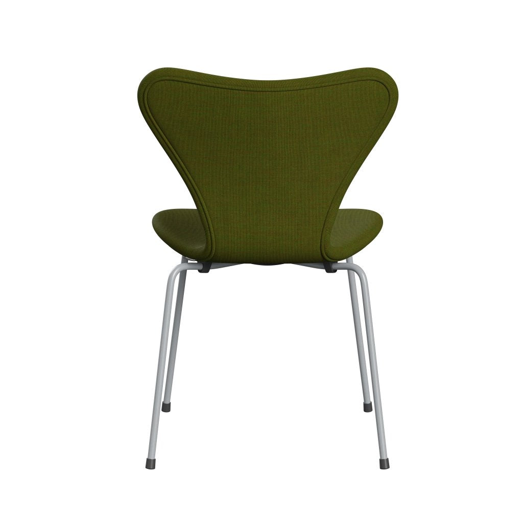 [product_category]-Fritz Hansen 3107 Chair Full Upholstery, Silver Grey/Canvas Light Grass Green-Fritz Hansen-3107FU-CA0954-SIGREY-FRI-4