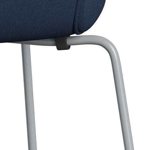 [product_category]-Fritz Hansen 3107 Chair Full Upholstery, Silver Grey/Christianshavn Dark Blue-Fritz Hansen-3107FU-CH1155-SIGREY-FRI-7