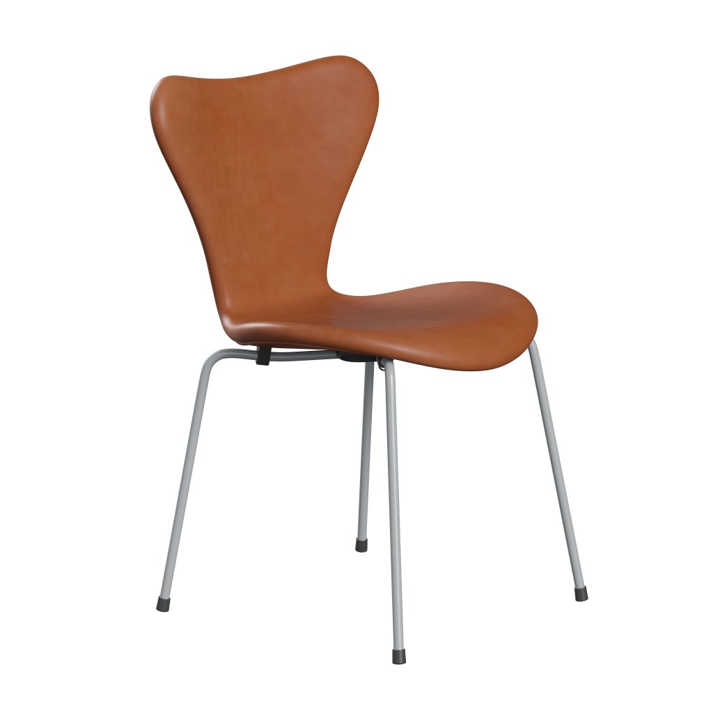 [product_category]-Fritz Hansen 3107 Chair Full Upholstery, Silver Grey/Grace Walnut-Fritz Hansen-3107FU-ELWAL-SIGREY-FRI-2