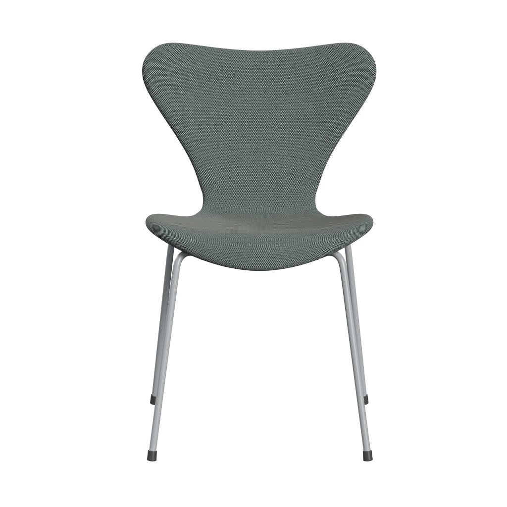 [product_category]-Fritz Hansen 3107 Chair Full Upholstery, Silver Grey/Steelcut Trio White/Dark Green-Fritz Hansen-3107FU-STR916-SIGREY-FRI-1