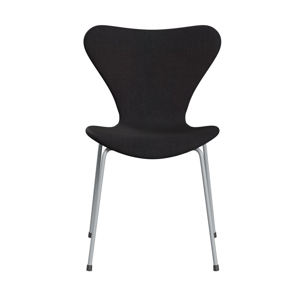 [product_category]-Fritz Hansen 3107 Chair Full Upholstery, Silver Grey/Sunniva 2 Black (Sv683)-Fritz Hansen-3107FU-SV683-SIGREY-FRI-1