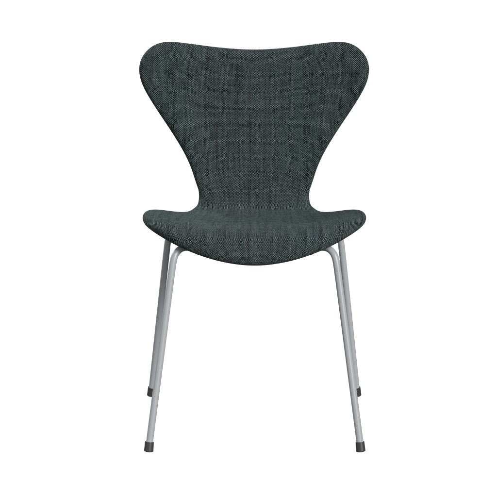 [product_category]-Fritz Hansen 3107 Chair Full Upholstery, Silver Grey/Sunniva 2 Black/Light Blue-Fritz Hansen-3107FU-SV763-SIGREY-FRI-1