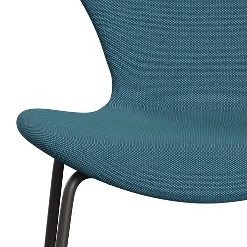 [product_category]-Fritz Hansen 3107 Chair Full Upholstery, Warm Graphite/Steelcut Trio Turquoise-Fritz Hansen-3107FU-STR983-WARGRA-FRI-6