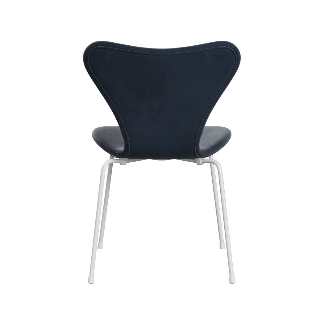 [product_category]-Fritz Hansen 3107 Chair Full Upholstery, White/Belfast Velvet Grey Blue-Fritz Hansen-3107FU-BEL143-DRWH-FRI-4