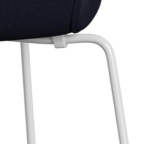 [product_category]-Fritz Hansen 3107 Chair Full Upholstery, White/Canvas Dark Blue-Fritz Hansen-3107FU-CA0794-DRWH-FRI-7