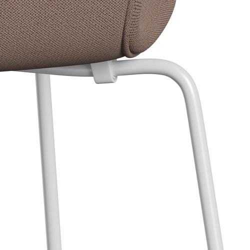 [product_category]-Fritz Hansen 3107 Chair Full Upholstery, White/Capture Brown-Fritz Hansen-3107FU-CP6701-DRWH-FRI-7